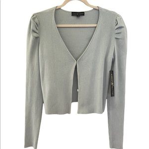 Almost famous soft blue greenish nwt cardigan with cute shoulders size M